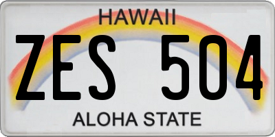 HI license plate ZES504