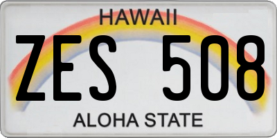 HI license plate ZES508