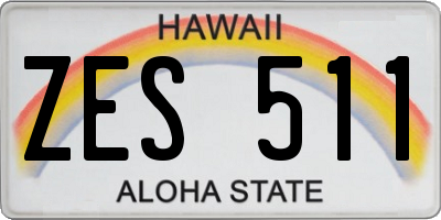 HI license plate ZES511