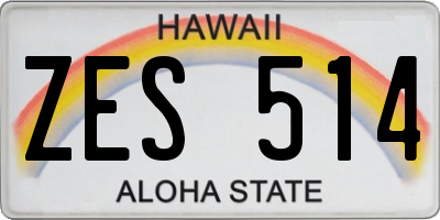 HI license plate ZES514