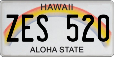 HI license plate ZES520