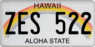 HI license plate ZES522
