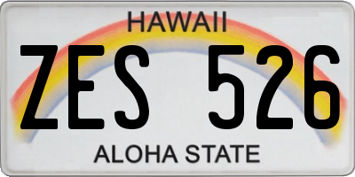HI license plate ZES526
