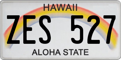 HI license plate ZES527