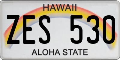 HI license plate ZES530