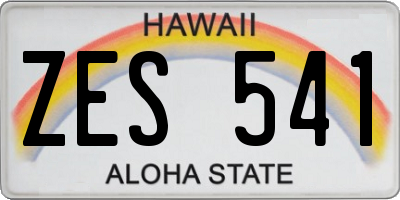 HI license plate ZES541
