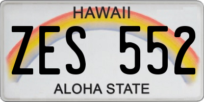 HI license plate ZES552