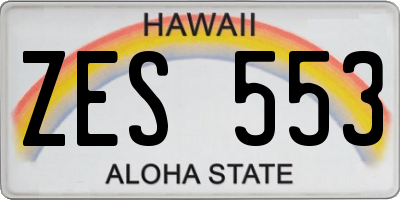 HI license plate ZES553