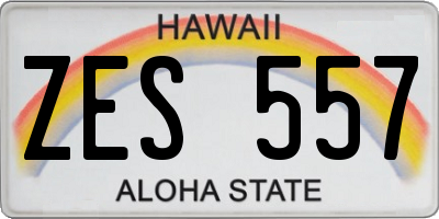 HI license plate ZES557
