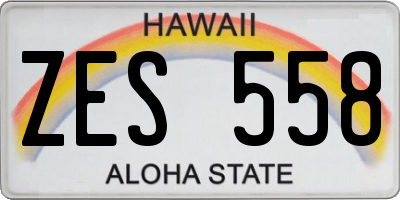 HI license plate ZES558