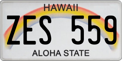 HI license plate ZES559