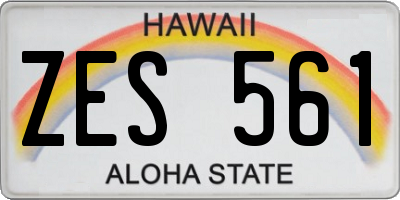 HI license plate ZES561
