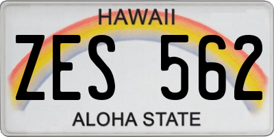 HI license plate ZES562