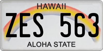 HI license plate ZES563