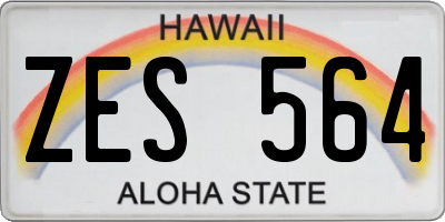 HI license plate ZES564
