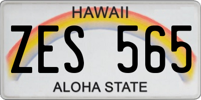 HI license plate ZES565