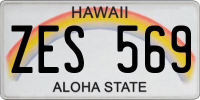 HI license plate ZES569