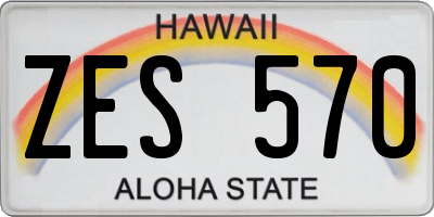 HI license plate ZES570