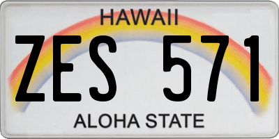 HI license plate ZES571