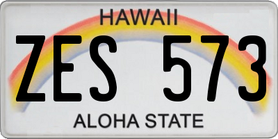HI license plate ZES573
