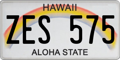 HI license plate ZES575