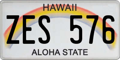 HI license plate ZES576