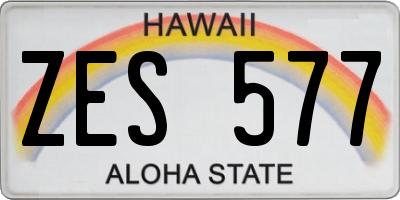 HI license plate ZES577