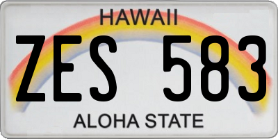 HI license plate ZES583