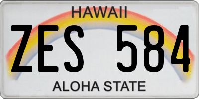 HI license plate ZES584
