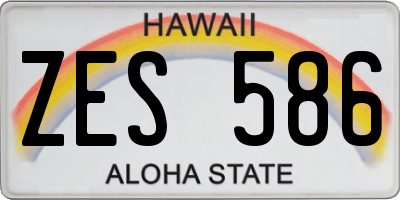 HI license plate ZES586