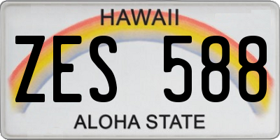 HI license plate ZES588