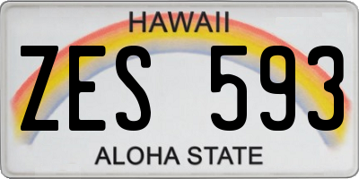 HI license plate ZES593