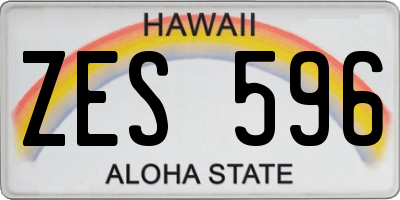 HI license plate ZES596