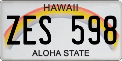 HI license plate ZES598