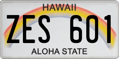 HI license plate ZES601