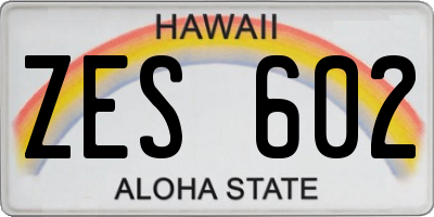 HI license plate ZES602