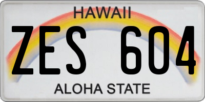 HI license plate ZES604