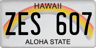 HI license plate ZES607