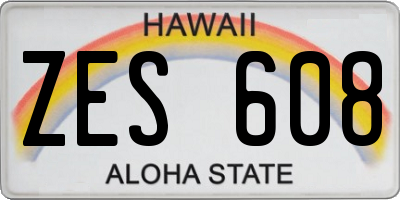 HI license plate ZES608