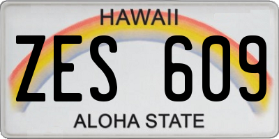 HI license plate ZES609