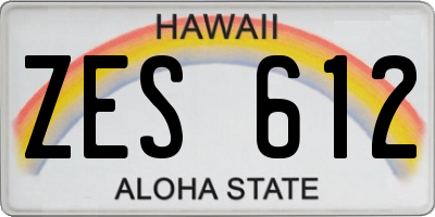 HI license plate ZES612