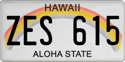HI license plate ZES615