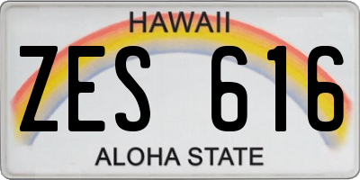 HI license plate ZES616