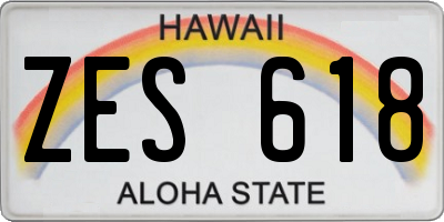 HI license plate ZES618