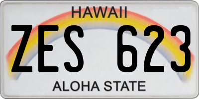 HI license plate ZES623
