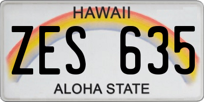 HI license plate ZES635