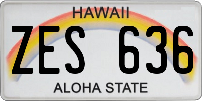 HI license plate ZES636