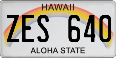 HI license plate ZES640