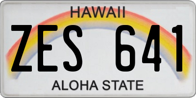 HI license plate ZES641