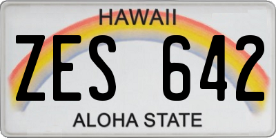 HI license plate ZES642